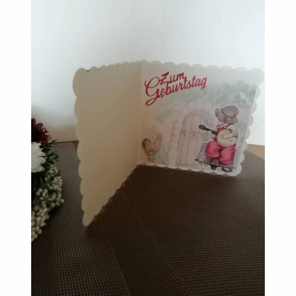 Geburtstagskarte verspielt in grün und rot