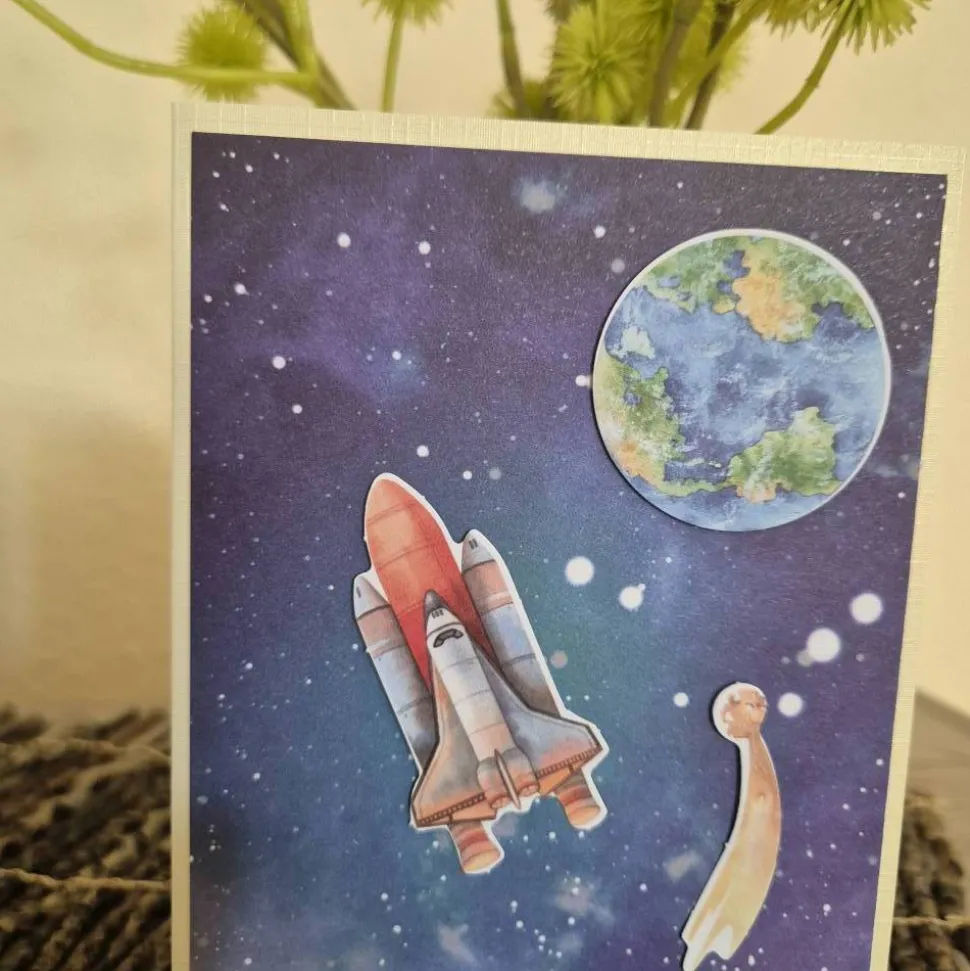 Geburtstagskarte Weltraum / Weltraum-Motiv Karte / Geburtstag / Geburtstagskarte / Weltraum / Sternschnuppe / Erde
