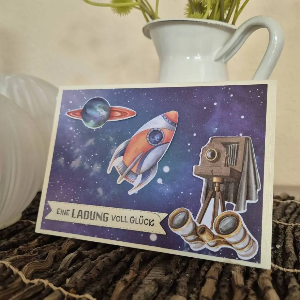 Geburtstagskarte Weltraum  / Planeten Karte Geburtstag / Raumschiff Geburtstagskarte / Geburtstag / Geburtstagsgruß