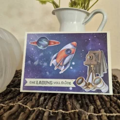 Geburtstagskarte Weltraum  / Planeten Karte Geburtstag / Raumschiff Geburtstagskarte / Geburtstag / Geburtstagsgruß