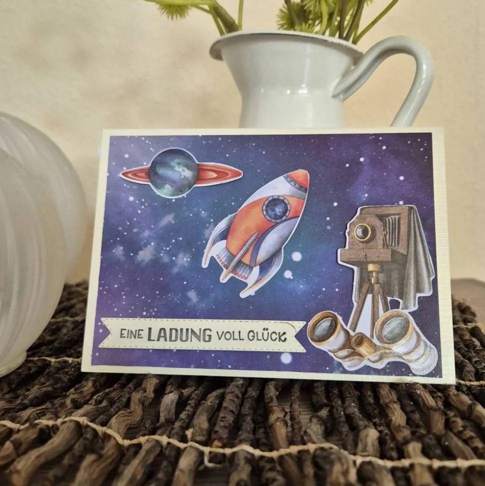 Geburtstagskarte Weltraum  / Planeten Karte Geburtstag / Raumschiff Geburtstagskarte / Geburtstag / Geburtstagsgruß