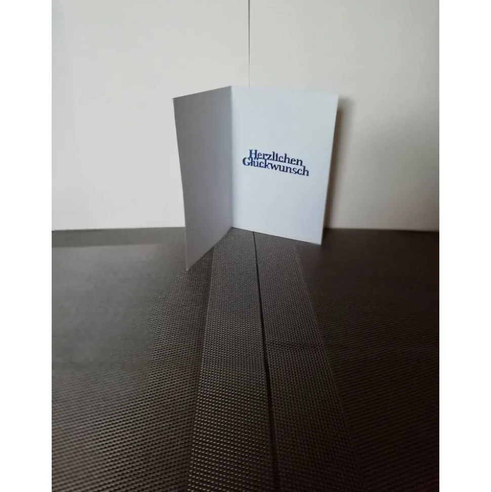 Geburtstagskarte zum 50 für eine Frau in blau/lila, verspielt, Eiffelturm