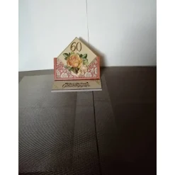 Geburtstagskarte zum 60 für eine Frau mit einer gelben Rose