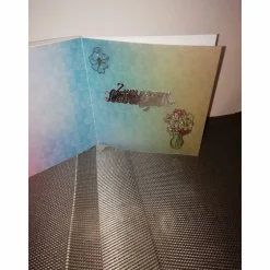 Geburtstagskarte zum 50, Frau, verspielt, Torte, Bunt