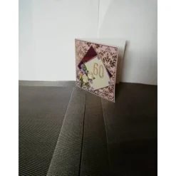 Geburtstagskarte zum 60. ten für eine Frau in Altrosa