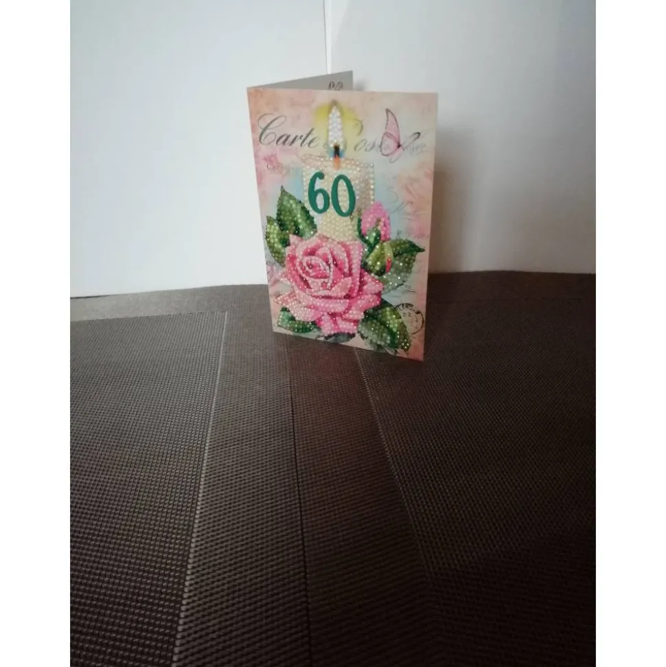 Geburtstagskarte zum 60.ten für eine Frau mit einer Geburtstagskerze