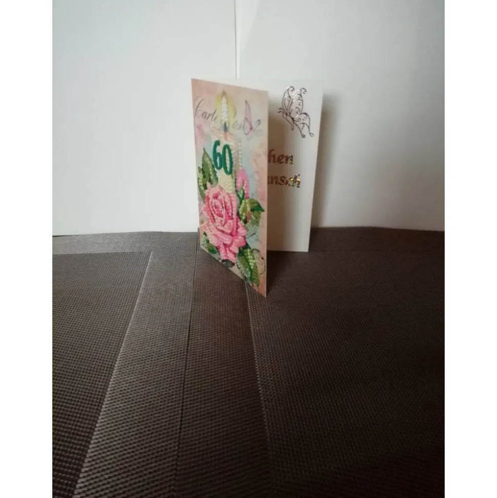 Geburtstagskarte zum 60.ten für eine Frau mit einer Geburtstagskerze