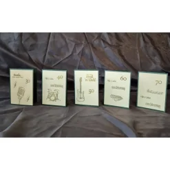 Geburtstagskarten / runde Geburtstage / musikalische Designs / herzliche Glückwünsche / Gold