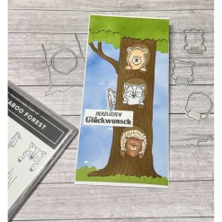 Geburtstagskarten „Herzlichen Glückwunsch“ Glückwunschkarten Grußkarten Karten Kinder Waldtiere Tiere Bär Waschbär Igel