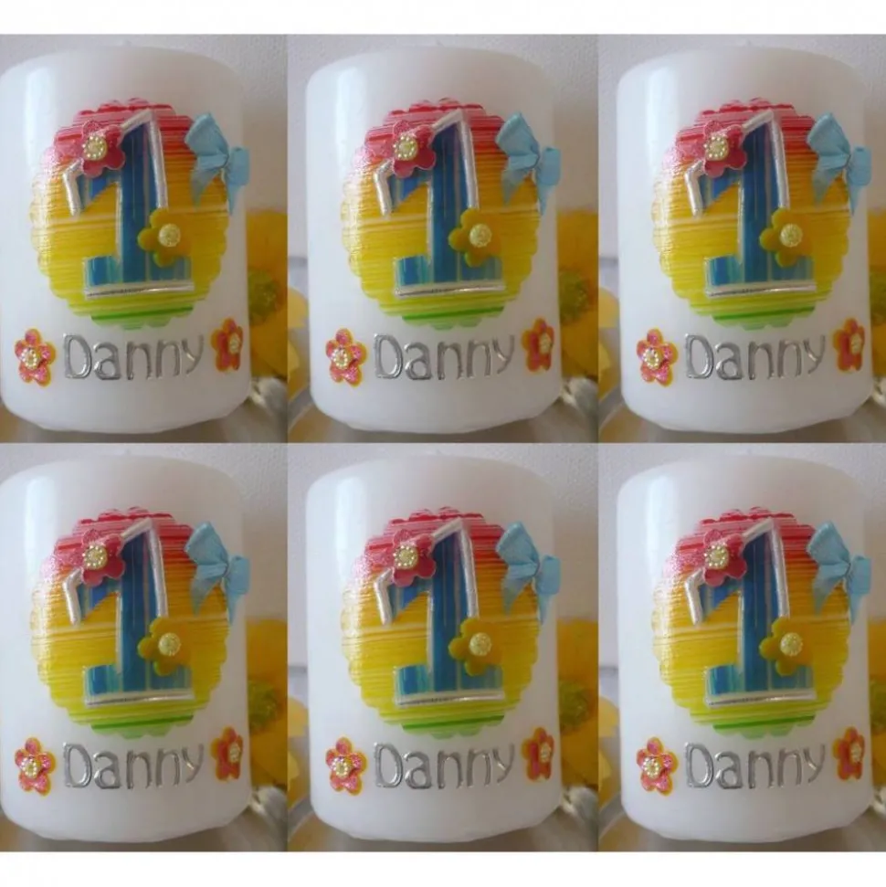 Geburtstagskerze 1. Geburtstag * Gastgeschenk * Mitgebsel * Tischkerzen * Tischdeko * Buben u. Mädchen
