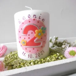 Geburtstagskerze 2. Geburtstag * Gastgeschenk * Mitgebsel * Tischkerzen * Tischdeko * Buben u. Mädchen