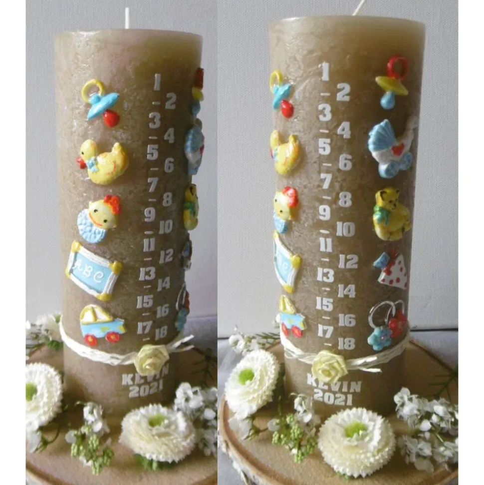 Geburtstagskerze * Lebenslicht * Lebenskerze * 1. Geburtstag * Taufe * Tischkerze * Tischdeko * Buben u. Mädchen