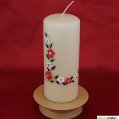 Geburtstagskerze Blumenrahmen, Kerze Geburtstag, Geburtstag personalisiert, Geschenk Oma Opa, Geschenkidee Geburtstag,