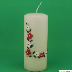 Geburtstagskerze Blumenrahmen, Kerze Geburtstag, Geburtstag personalisiert, Geschenk Oma Opa, Geschenkidee Geburtstag,