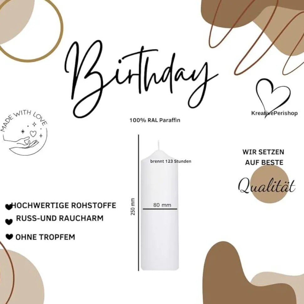Geburtstagskerze Kinder,Geburtstag,Kerze Geburtskerze Kind,Lebenskerze,Kindergeburtstags,Einschulungskerze,Lichtkerze