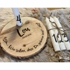 Geburtstagskerze personalisiert  | Baumscheibe | Geburtstag | Lebenskerze | Geburtstagsbrett  | Geburtstagsgeschenk