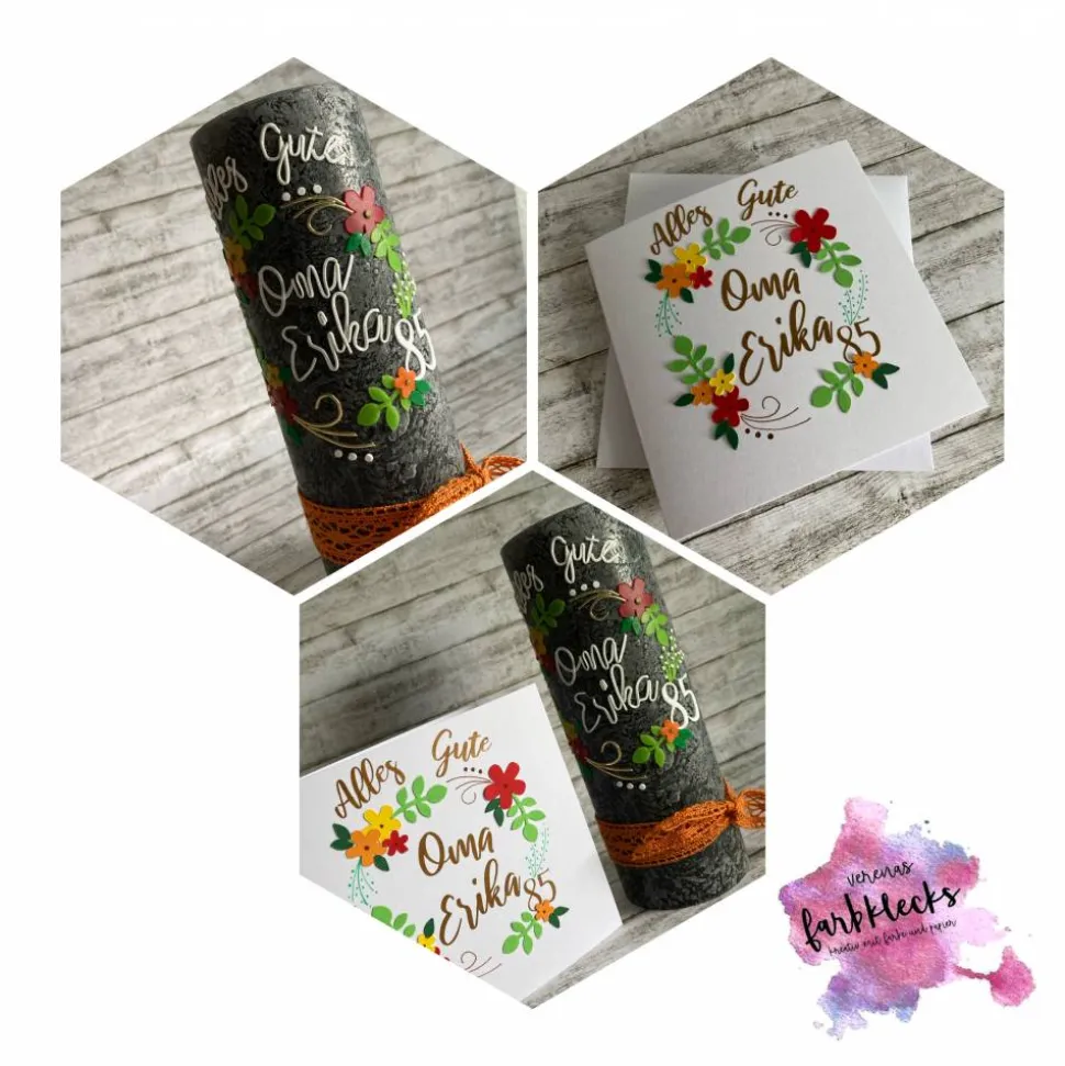 Geburtstagskerze Rustik Blumen