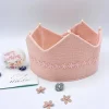 Geburtstagskrone Kinder rosa – Größenverstellbare Krone aus Stoff für Mädchen