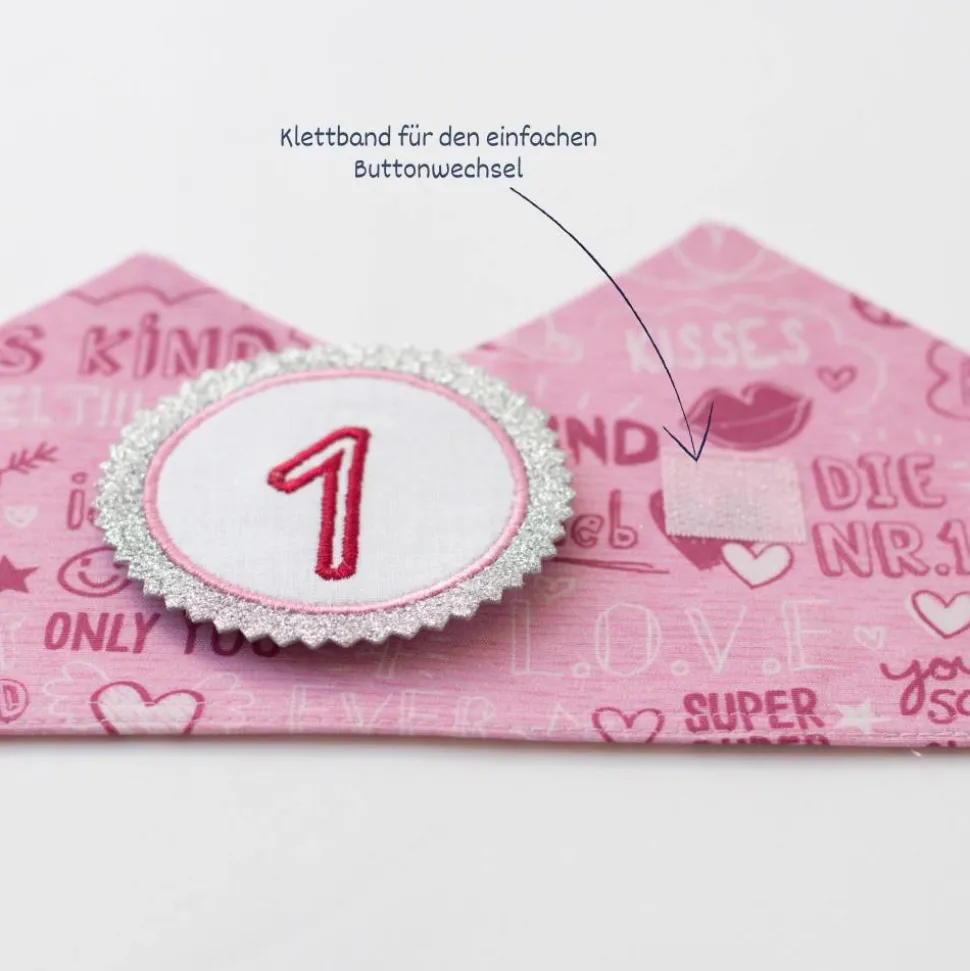 Geburtstagskrone mit Zahlen, Krone für Kindergeburtstag, Partykrone Farbe Beere, Babys erster Geburtstag