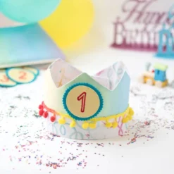 Geburtstagskrone Stoff, Krone für Kindergeburtstag, Krone mit Bommeln, Geburtstag, Geburtstagskrone Mädchen