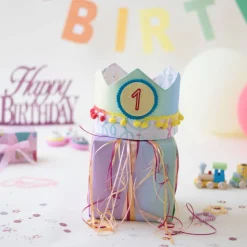 Geburtstagskrone Stoff, Krone für Kindergeburtstag, Krone mit Bommeln, Geburtstag, Geburtstagskrone Mädchen