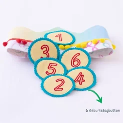 Geburtstagskrone Stoff, Krone für Kindergeburtstag, Krone mit Bommeln, Geburtstag, Geburtstagskrone Mädchen