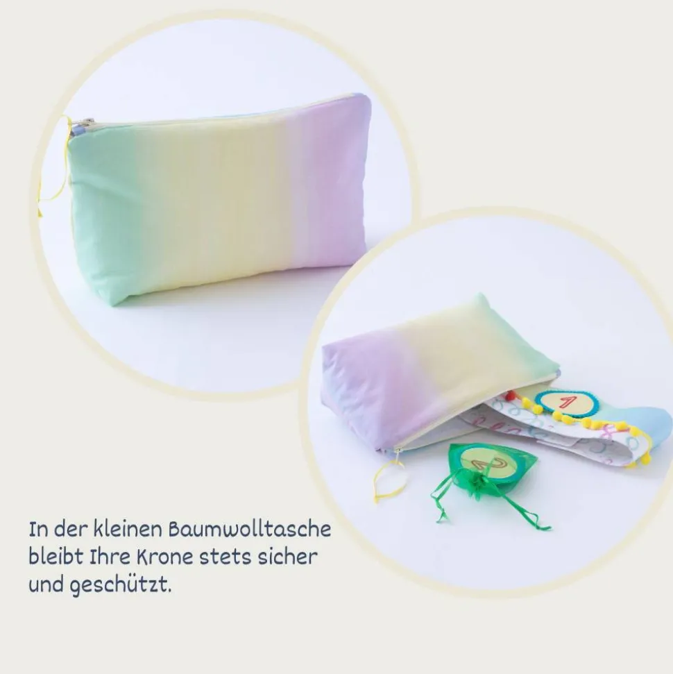 Geburtstagskrone Stoff, Krone für Kindergeburtstag, Krone mit Bommeln, Geburtstag, Geburtstagskrone Mädchen