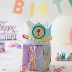 Geburtstagskrone Stoff, Krone für Kindergeburtstag, Krone mit Bommeln, Geburtstag, Geburtstagskrone Mädchen