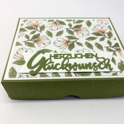 Geburtstagskuchen Bausatz – Handgemachte Geschenkverpackung 12x10x3 cm aus Tonkarton