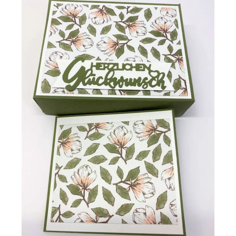 Geburtstagskuchen Bausatz – Handgemachte Geschenkverpackung 12x10x3 cm aus Tonkarton