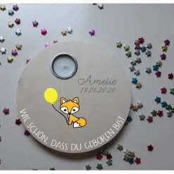 Geburtstagslicht | Geburtstagsbrett / Fuchs