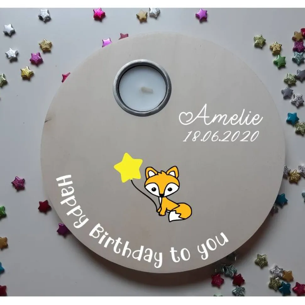 Geburtstagslicht | Geburtstagsbrett / Fuchs
