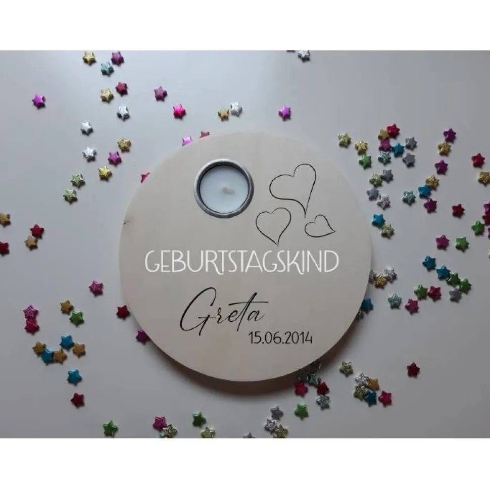 Geburtstagslicht | Geburtstagsbrett / Geburtstagskind / Herzen