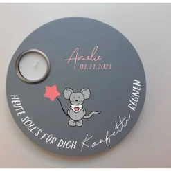 Geburtstagslicht | Geburtstagsbrett grau / Maus