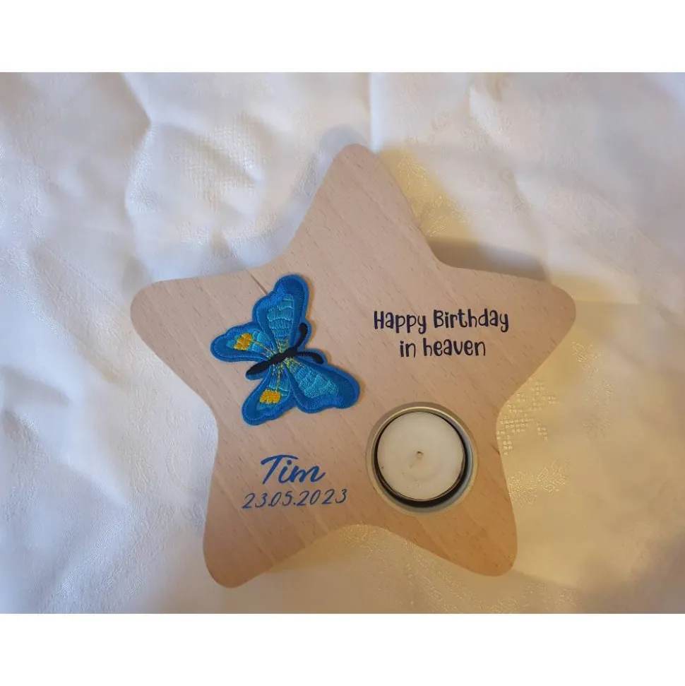 Geburtstagslicht/ Sternengeburtstag "Schmetterling" | Sternenkind