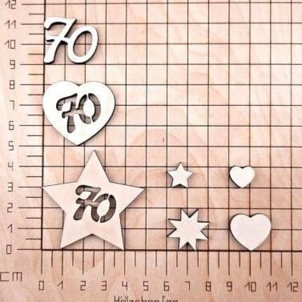Geburtstagszahl 70 Geburtstag Wunschzahl Tischstreu Deko Holz Jubiläum zum basteln Streudeko Konfetti Partybedarf DIY