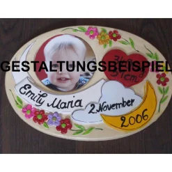 Geburtsteller Blümchen, Gips zum selbstbemalen