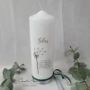 Gedenkkerze - Trauerkerze mit Pusteblume und Trauerspruch