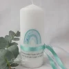 Gedenkkerze - Trauerkerze Kind mit Regenbogen - Mint