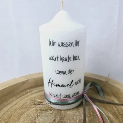 Gedenkkerze - Trauerkerze - Erinnerungskerze - Hochzeit Midi