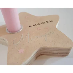 Gedenklicht für Sternenkind | Erinnerungslicht | Geschenk nach Fehlgeburt | Kondolenzgeschenk | Stern aus Holz mit Kerze