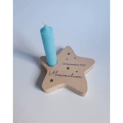 Gedenklicht für Sternenkind | Erinnerungslicht | Geschenk nach Fehlgeburt | Kondolenzgeschenk | Stern aus Holz mit Kerze