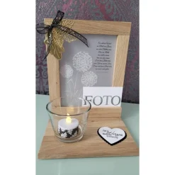 Gedenklicht, Trauerlicht, Geschenk für Trauernde mit Teelichtglas und LED Teelicht