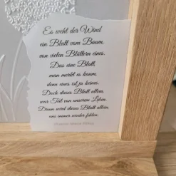 Gedenklicht, Trauerlicht, Geschenk für Trauernde mit Teelichtglas und LED Teelicht