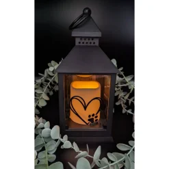 Gedenklicht Verstorbenes Tier, Katze, Led Laterne mit 6h Timer, Personalisiert,  Gedenklicht, Trauerlicht, Trauerlaterne