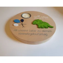 Gedenklicht zum Himmelsgeburtstag | Geburtstagslicht | Geschenk zum Sternengeburtstag | Geburtstagsbrett für Sternenkind