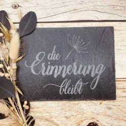 Gedenkplatte für Grab | Steinplatte mit Gravur | Stein für Grabschmuck | Grabdekoration aus Naturstein