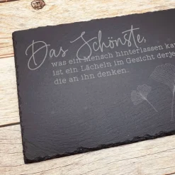 Gedenkplatte für Grab | Steinplatte mit Gravur | Stein für Grabschmuck | Grabdekoration aus Naturstein | schöner Spruch