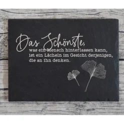 Gedenkplatte für Grab | Steinplatte mit Gravur | Stein für Grabschmuck | Grabdekoration aus Naturstein | schöner Spruch