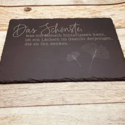 Gedenkplatte für Grab | Steinplatte mit Gravur | Stein für Grabschmuck | Grabdekoration aus Naturstein | schöner Spruch